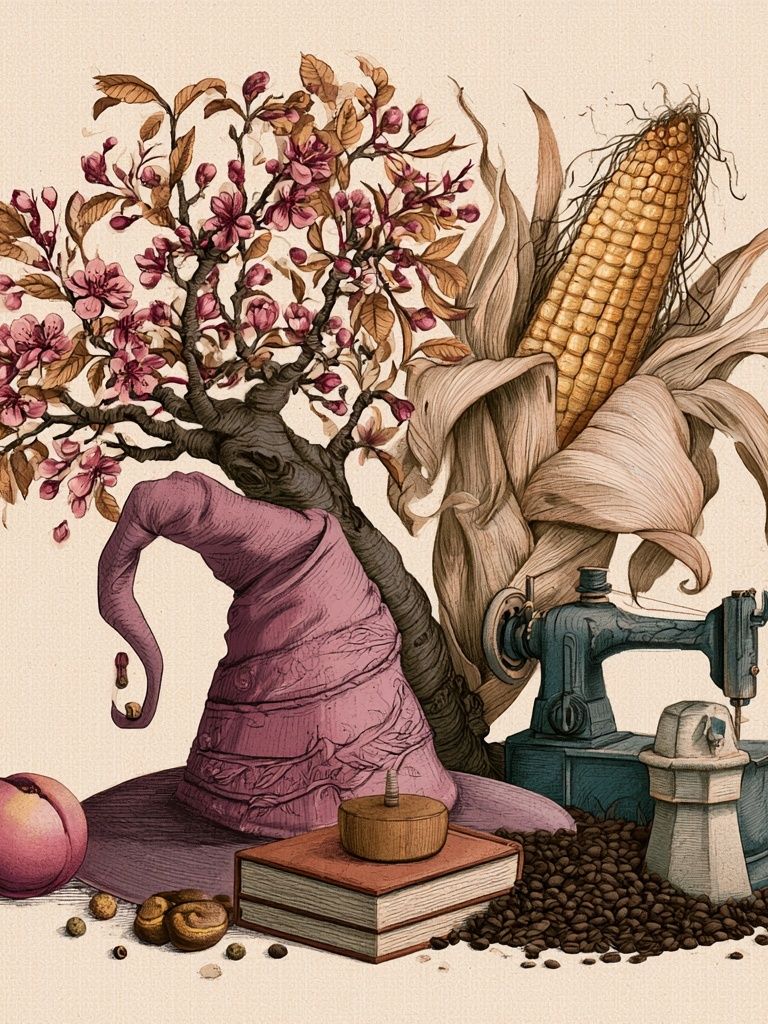 Surreal Harvest Still Life Print. poster — illustration art