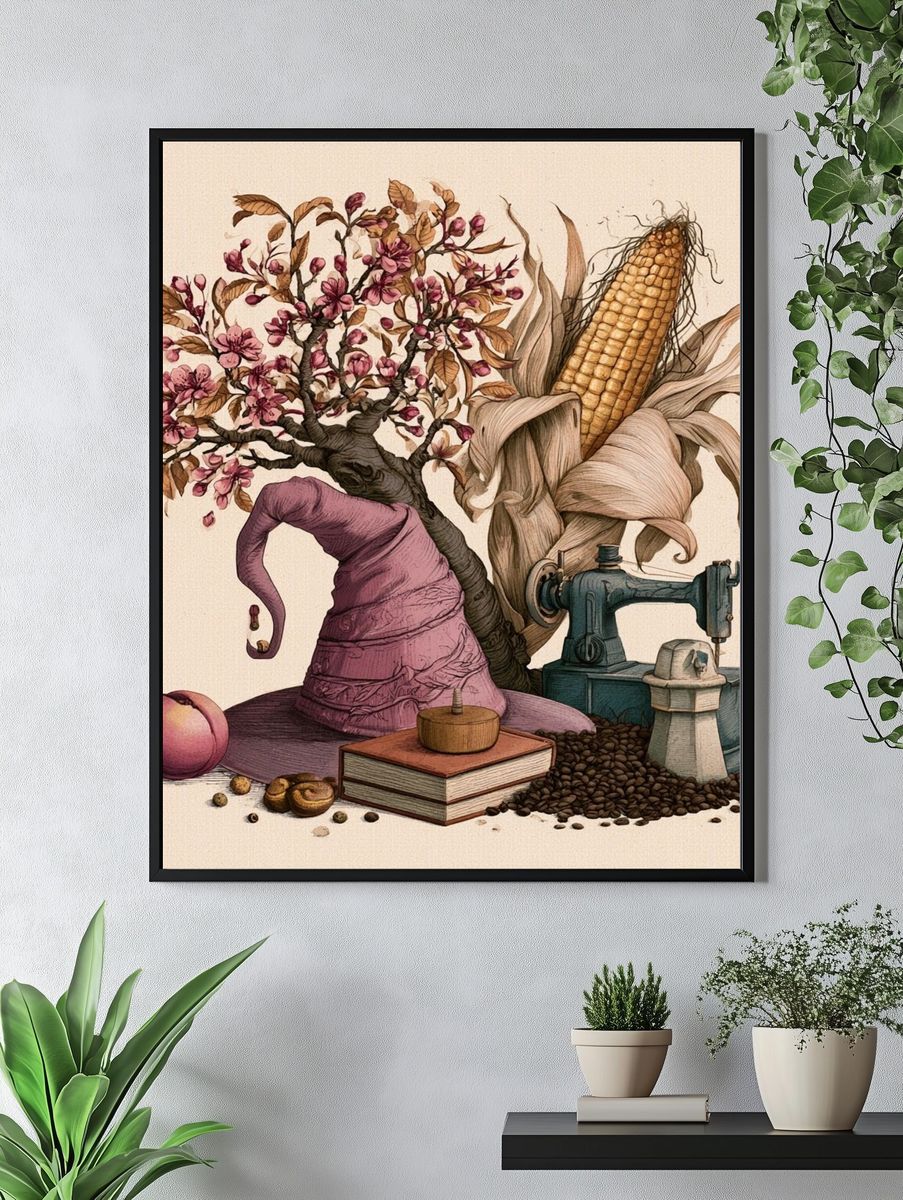 Surreal Harvest Still Life Print. — room view 4