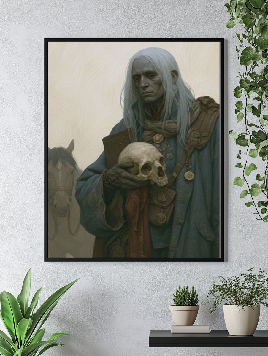 Skull-Bearing Mystic Fantasy Print. — room view 4