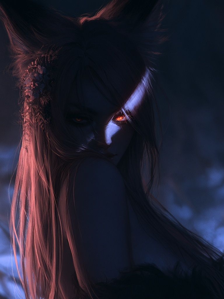 Dark Fantasy Fox Spirit Poster. poster detail