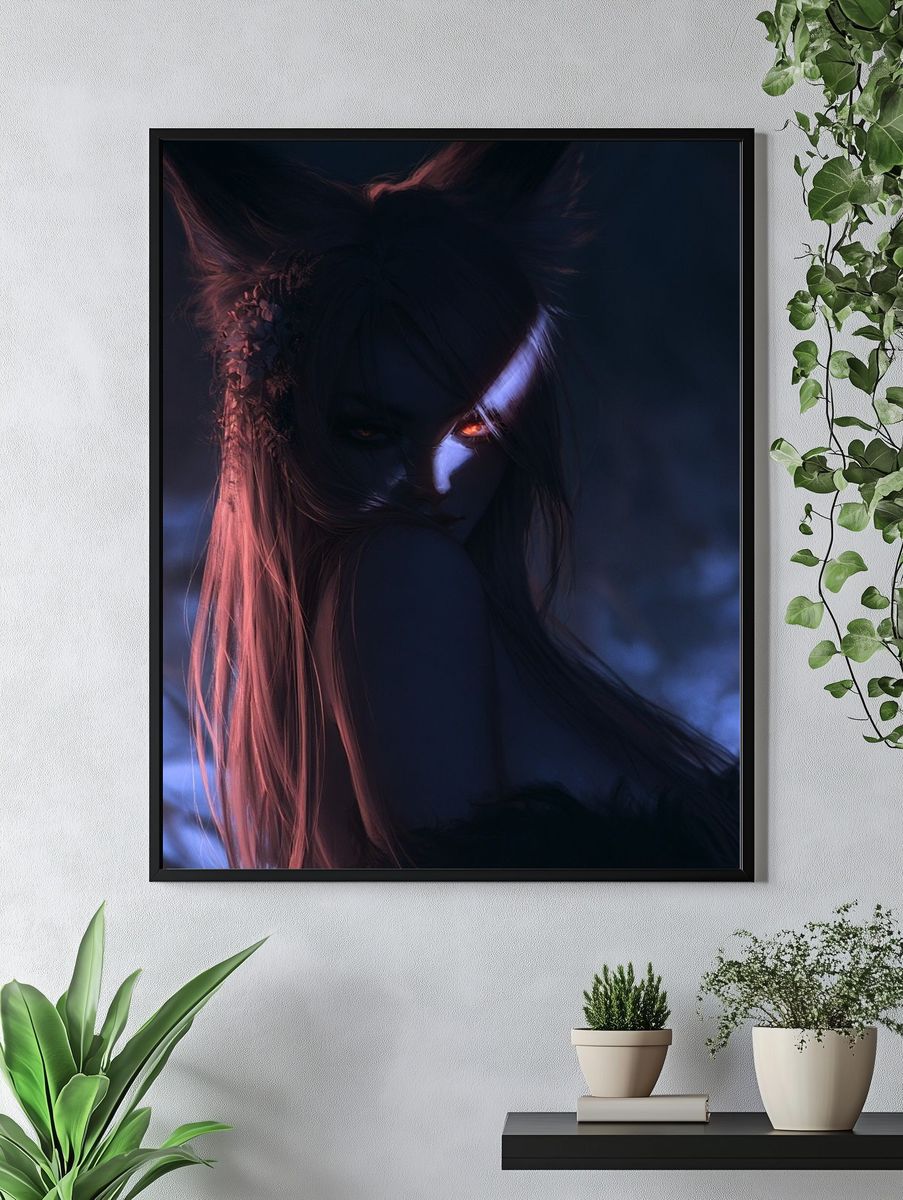 Dark Fantasy Fox Spirit Poster. — room view 4