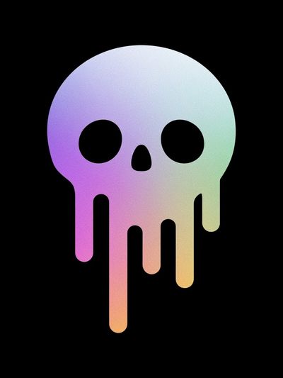 Pastel Skull Illustration Poster. poster print