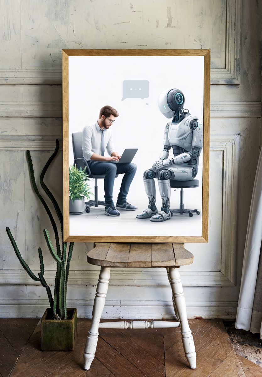 Human and Robot Conversation Poster. — room view 1