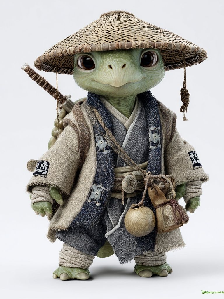 Samurai Turtle Character Print. poster detail