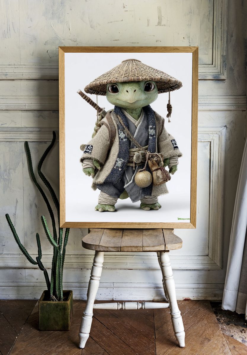 Samurai Turtle Character Print room preview