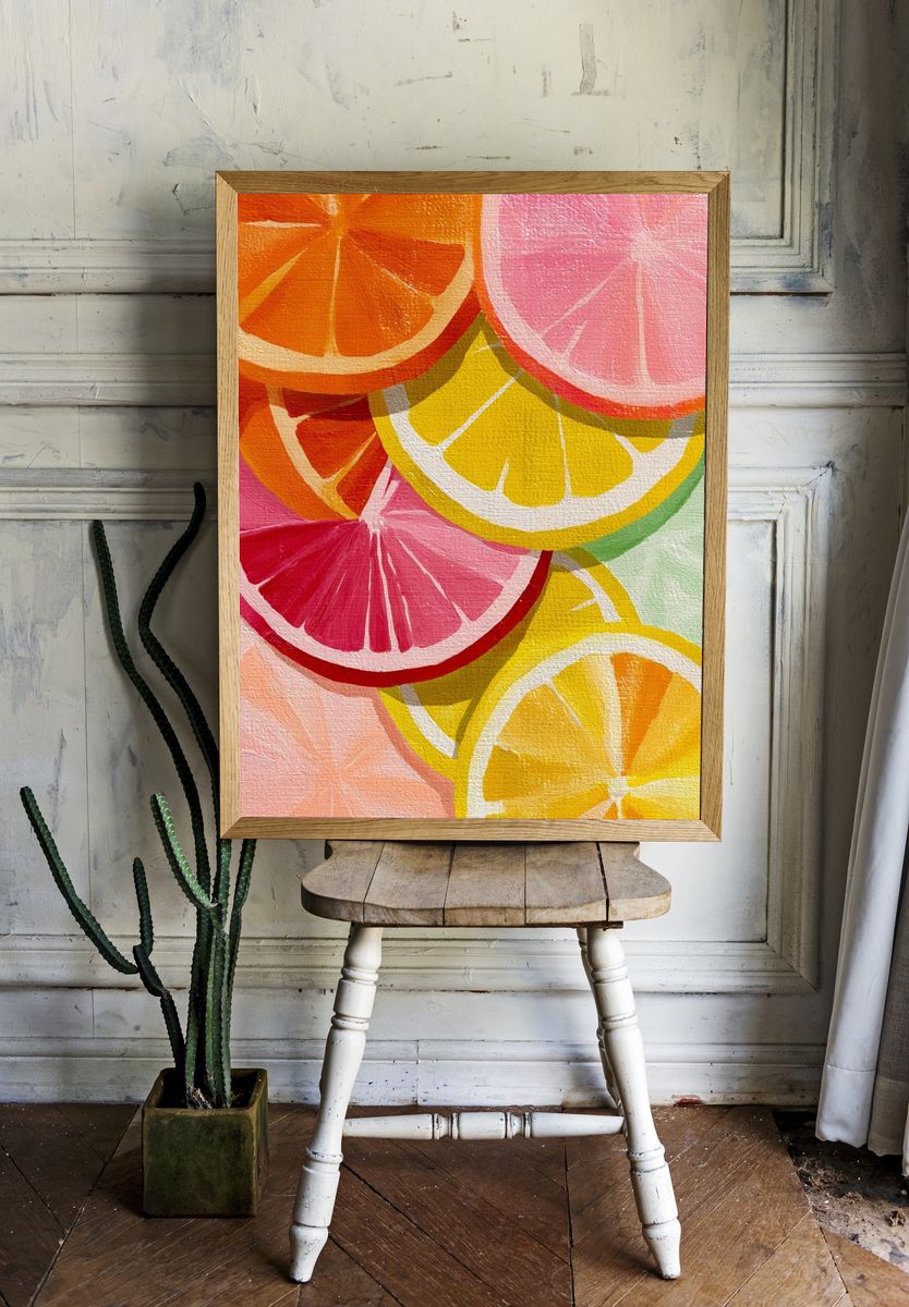 Citrus Slices Colorful Poster. room preview