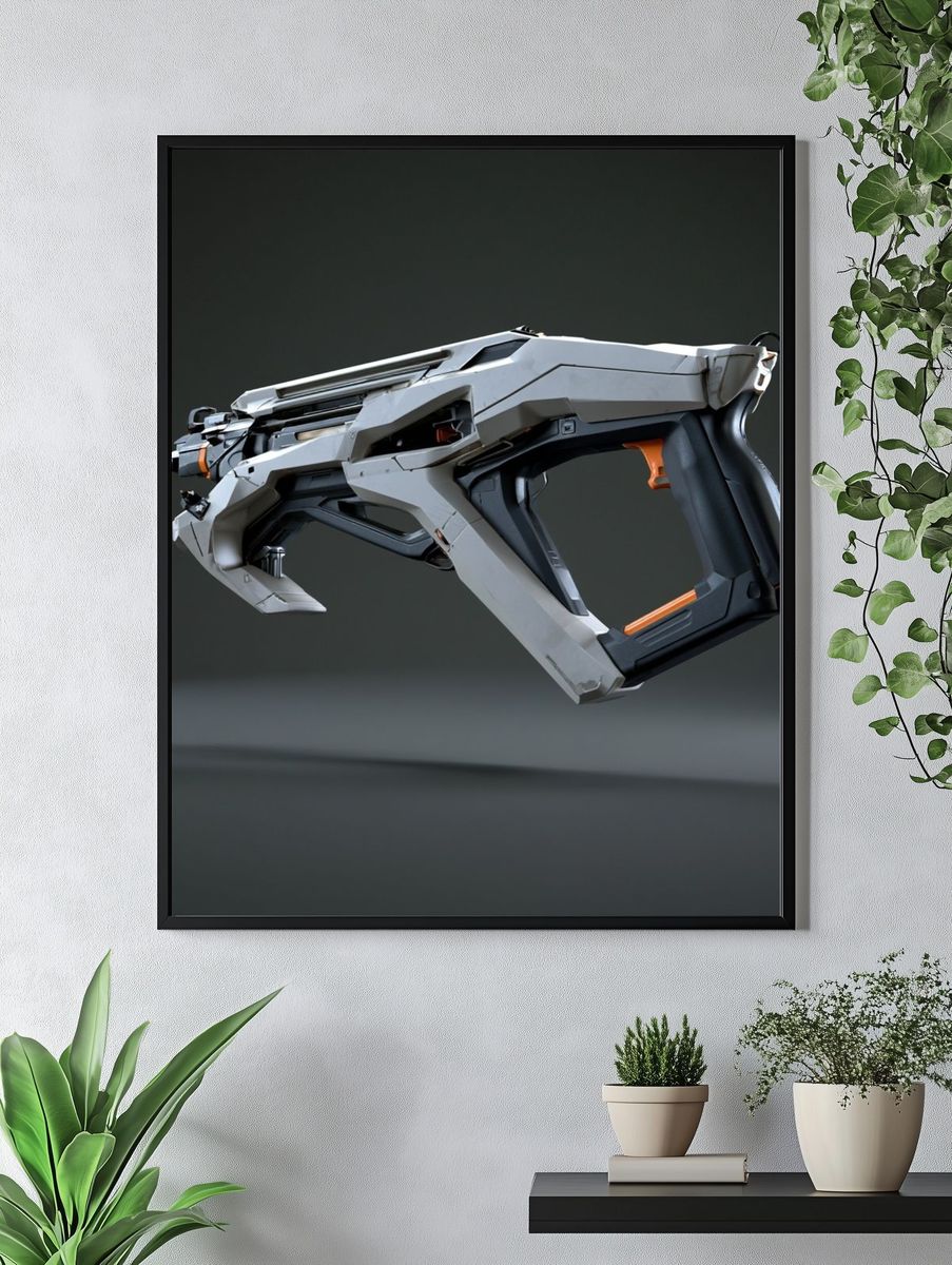 Futuristic Sci-Fi Blaster Poster. — room view 4