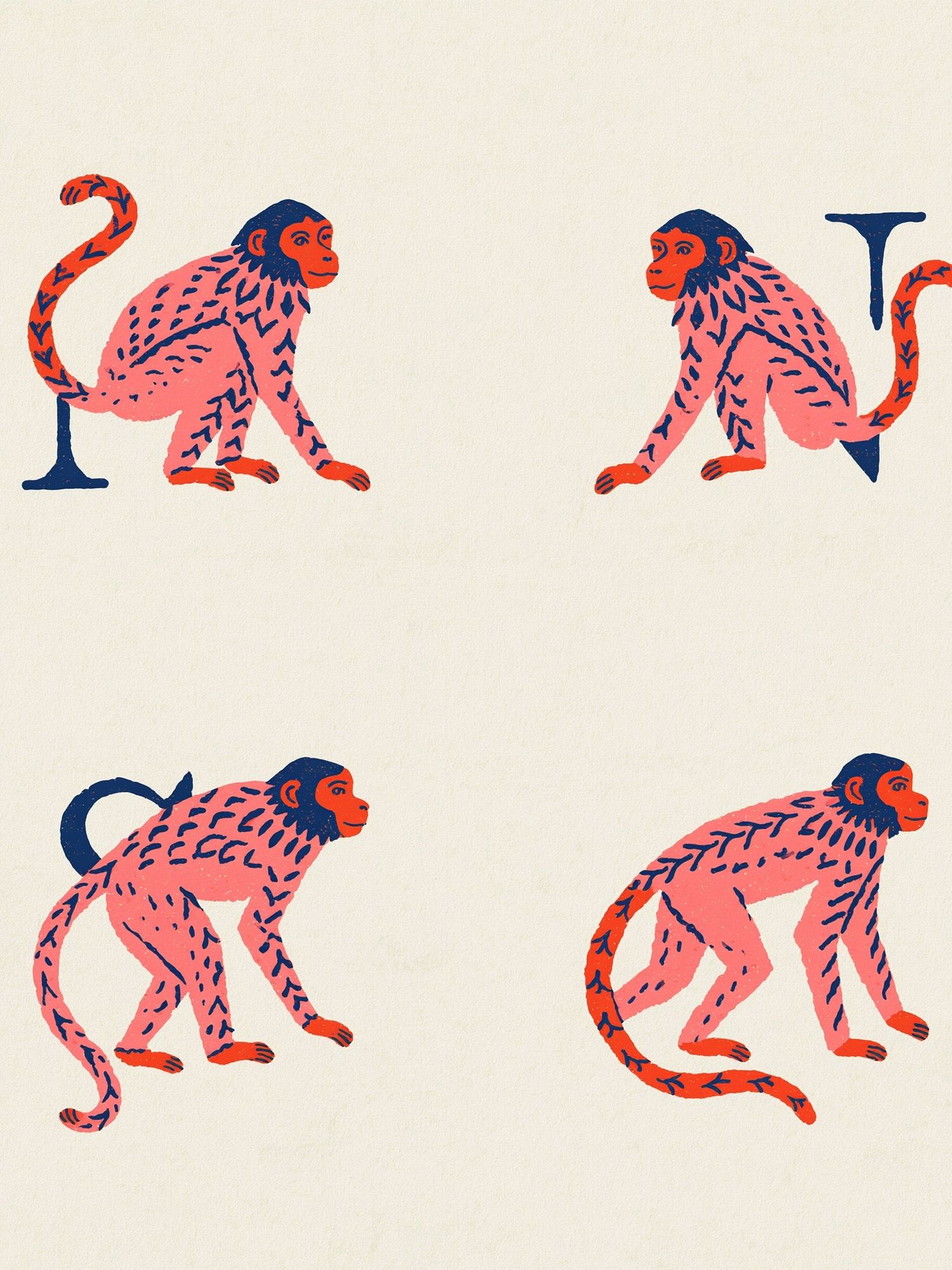 Monkey Zodiac Illustration Poster. poster — illustration art