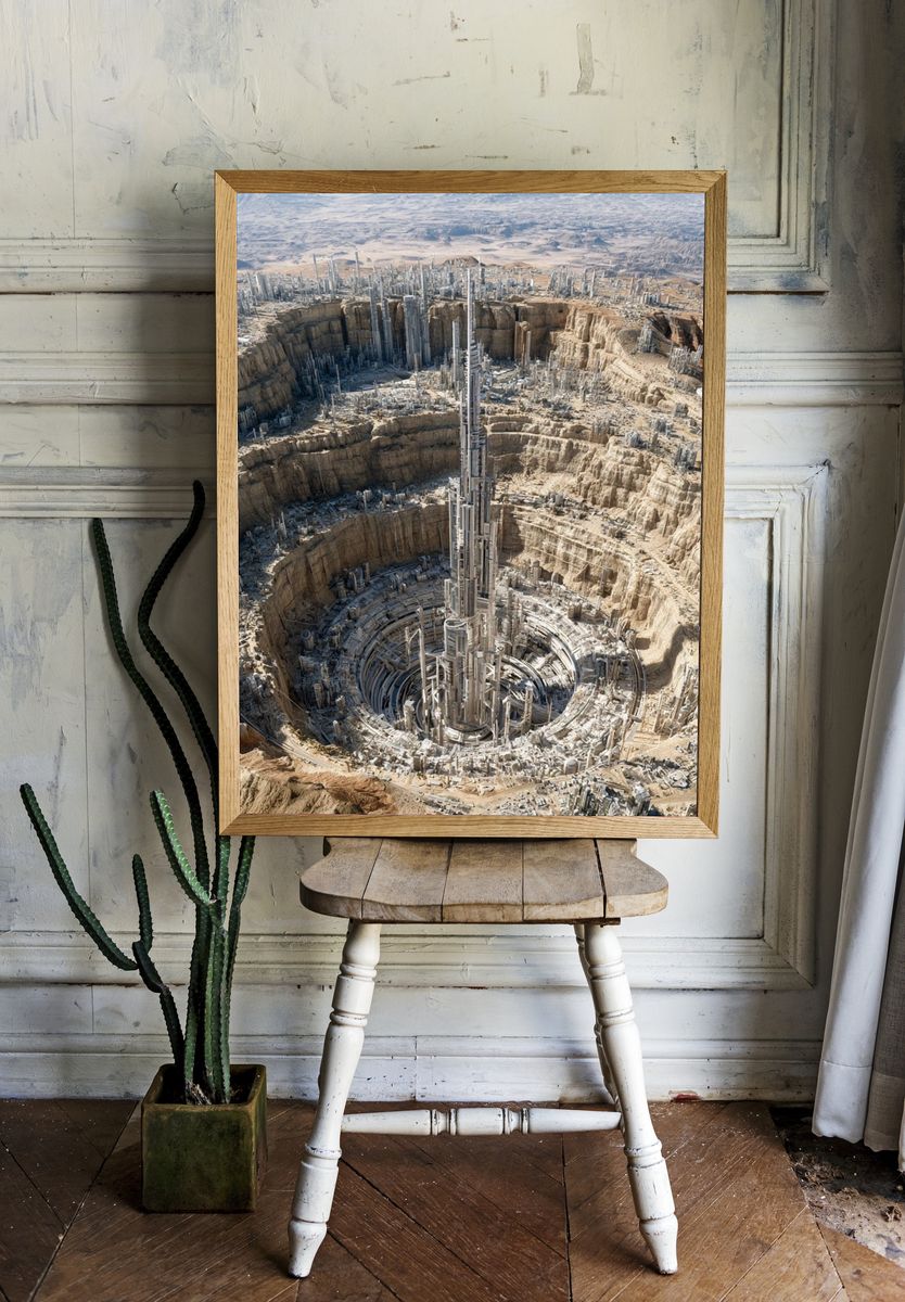 Futuristic Desert Megacity Print. — room view 1