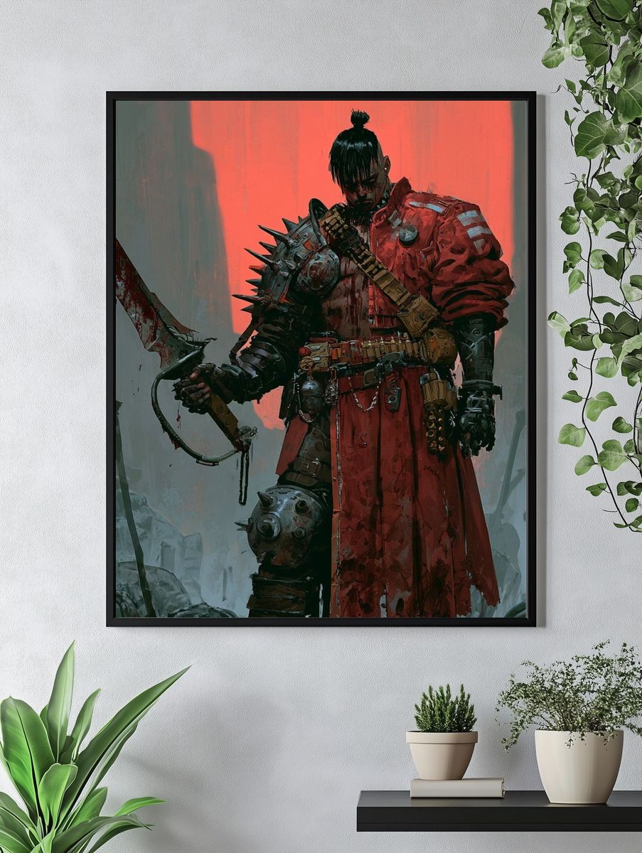 Samurai Warrior Digital Art Poster. — room view 4