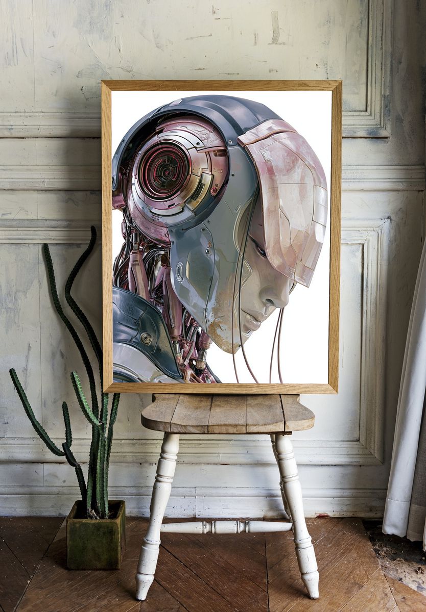 Cybernetic Portrait — Illustration Print. — room view 1