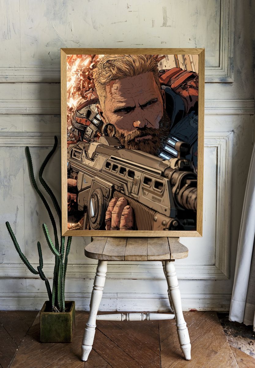 Sci-Fi Soldier Action Poster. room preview