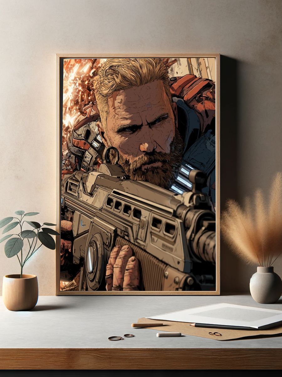 Sci-Fi Soldier Action Poster. — room view 2
