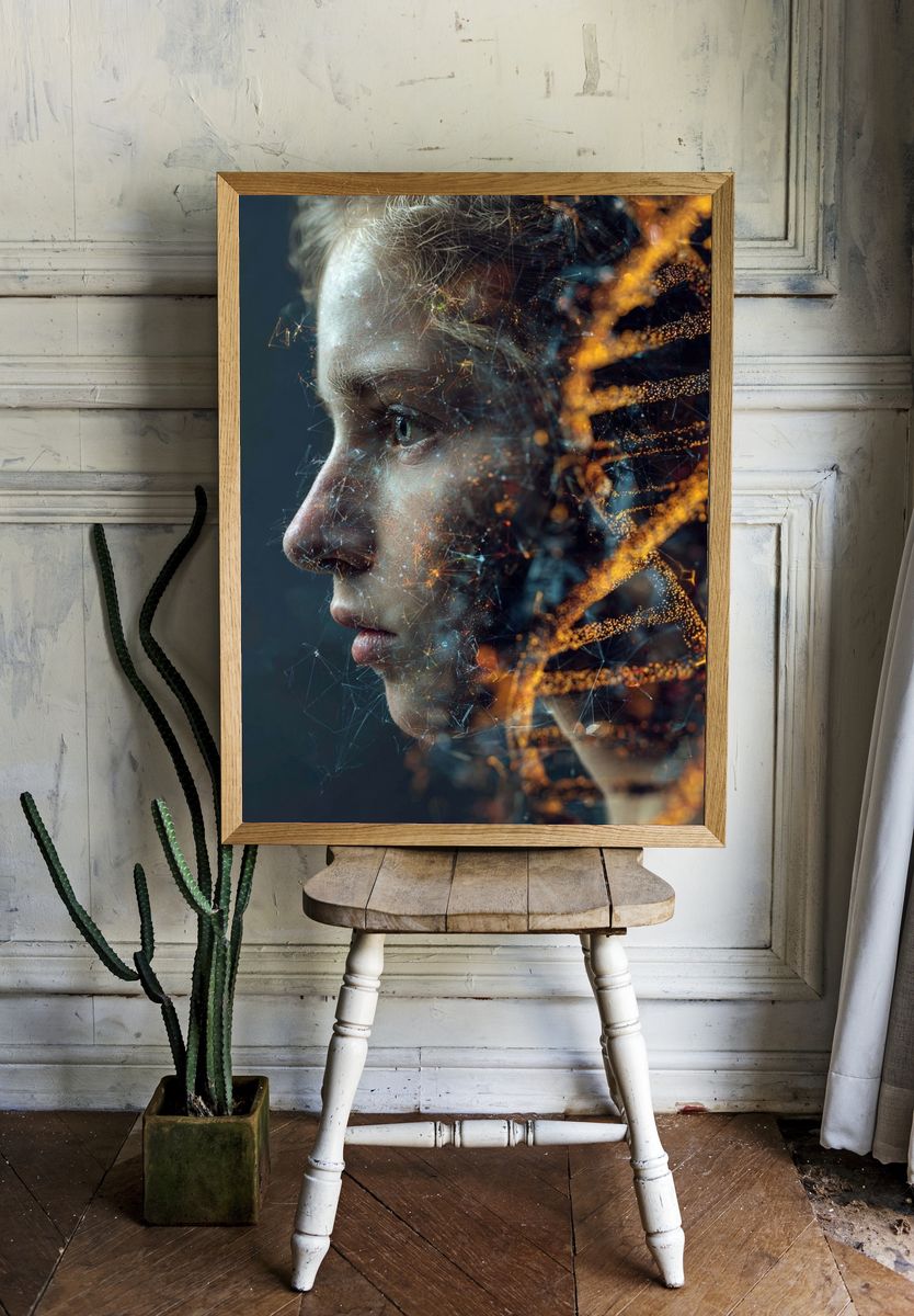 Digital Human Profile Illustration Poster. — room view 1