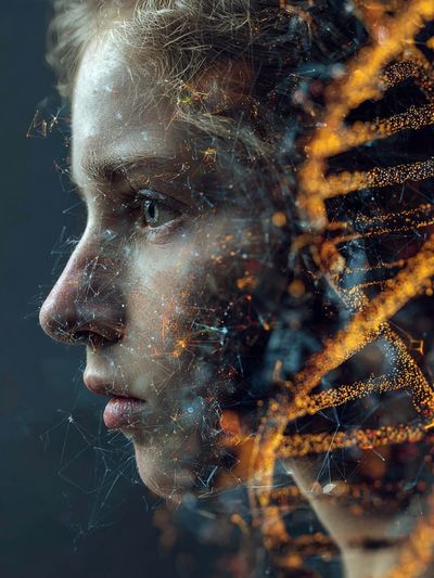Digital Human Profile Illustration Poster. poster print