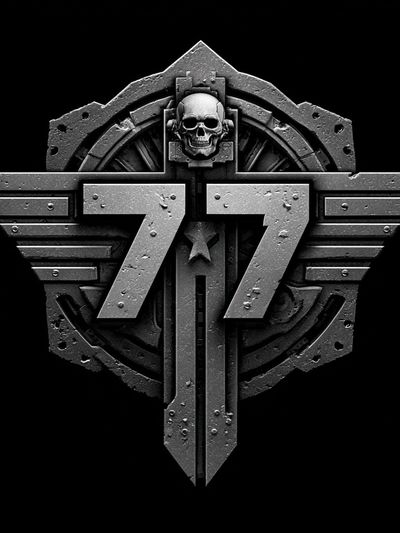 77 Skull Emblem Typography Poster. poster print