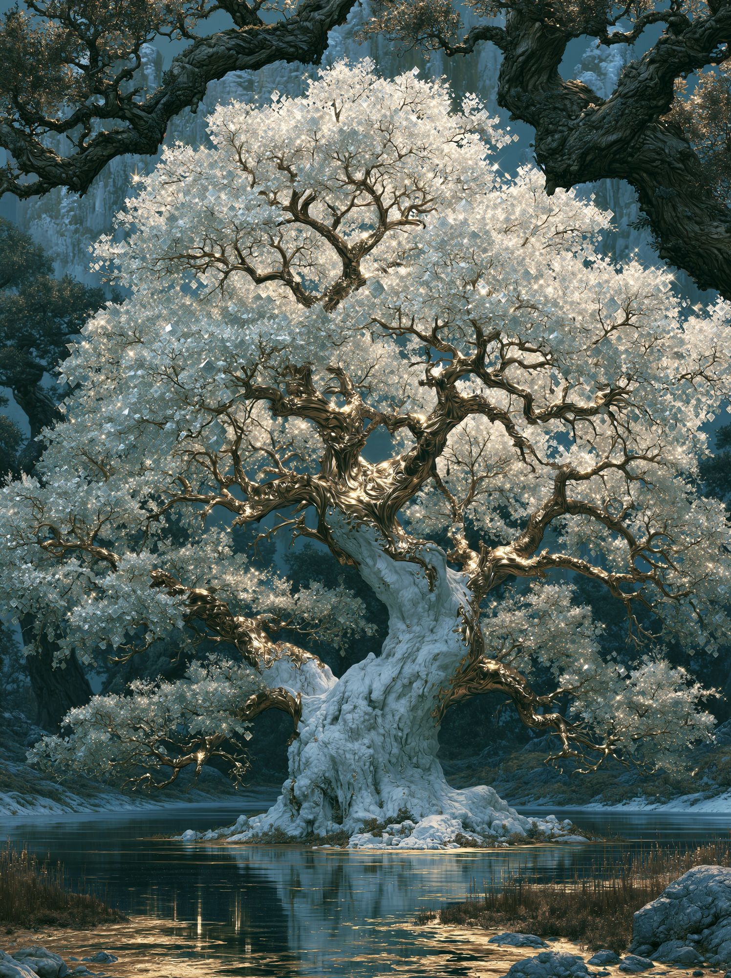 Enchanted Crystal Tree Poster. poster — illustration art