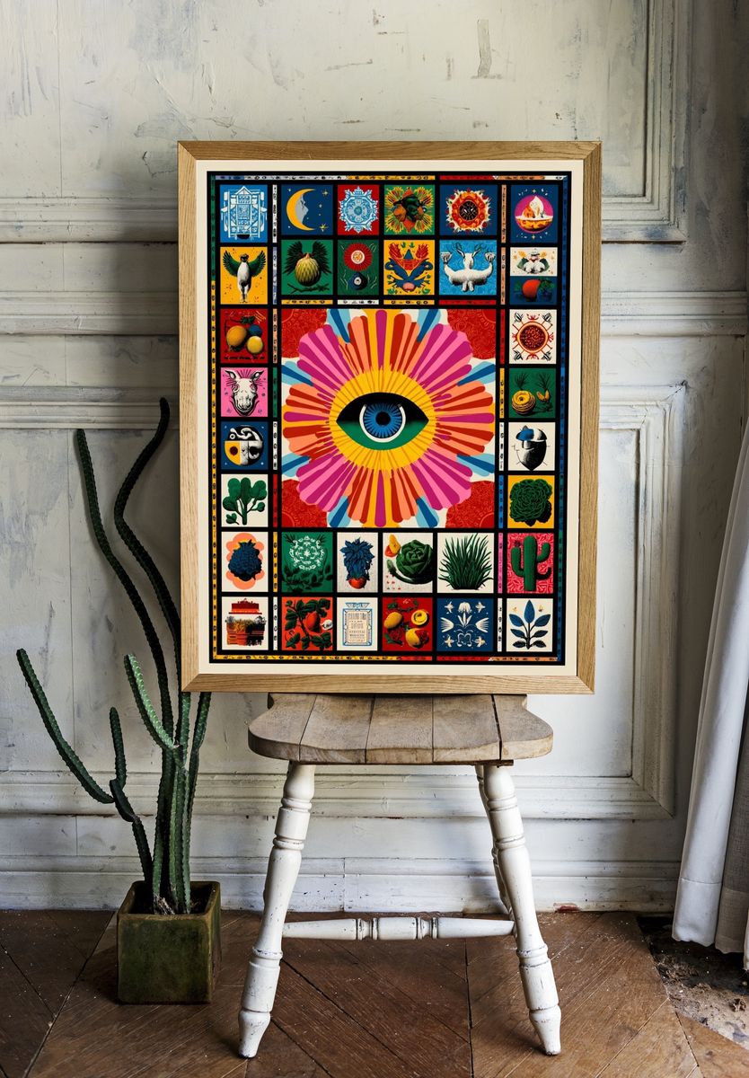 Surreal Eye Collage Poster room preview