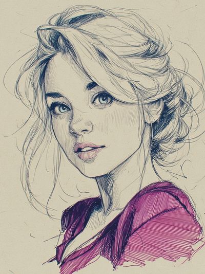 Elegant Woman Sketch Poster. poster
