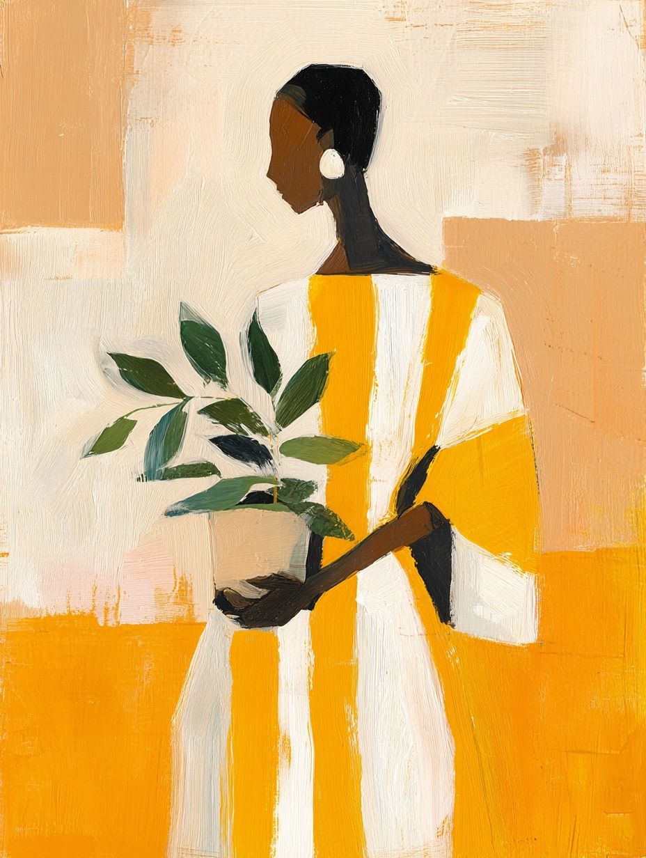 Abstract Woman with Plant Illustration Poster. poster — illustration art