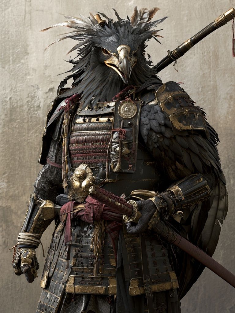 Armored Bird Warrior Illustration Poster. poster detail