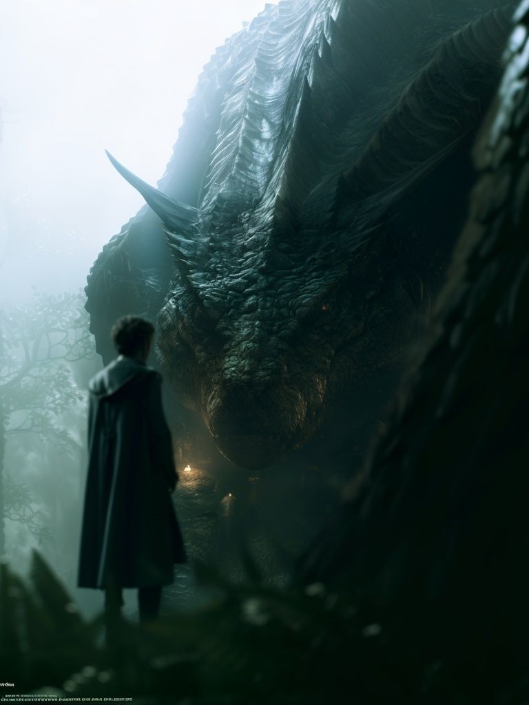 Dragon Encounter Fantasy Illustration Poster. poster — illustration art