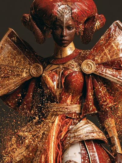 Golden Warrior Portrait Print.