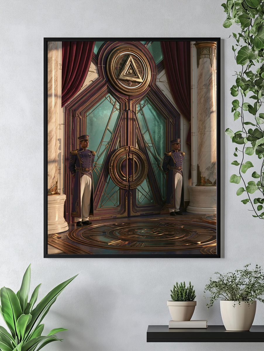 Art Deco Portal Guardians Print. — room view 4