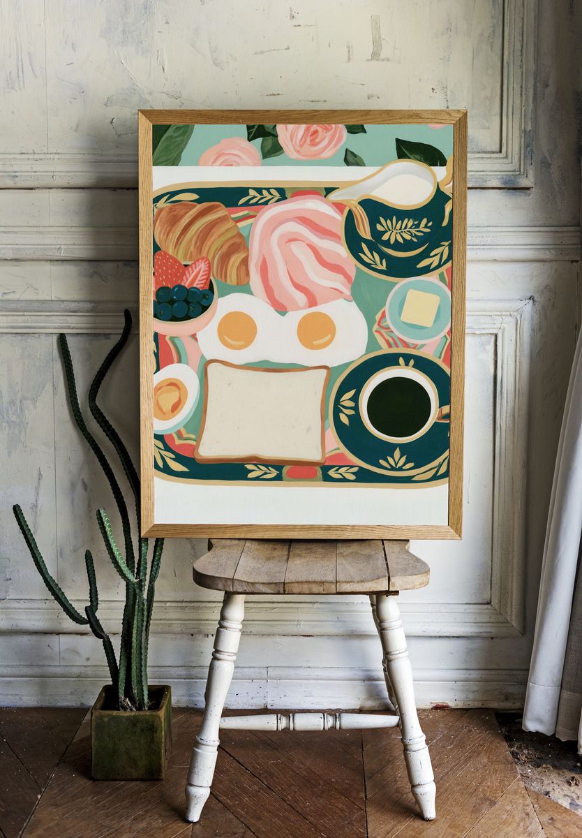 Breakfast Table Illustration Poster. — room view 1