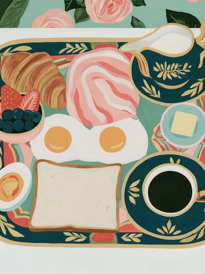 Breakfast Table Illustration Poster. poster