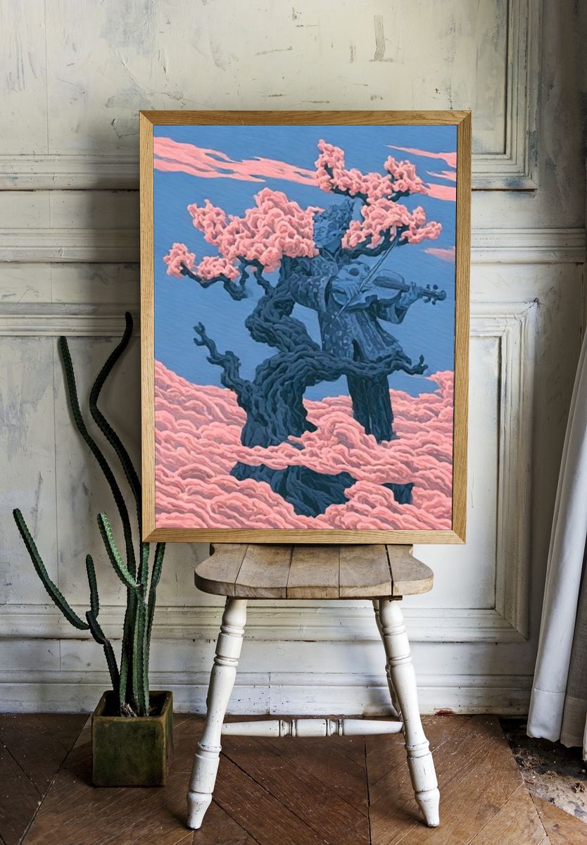 Cherry Stars Pop Art Poster. — room view 1