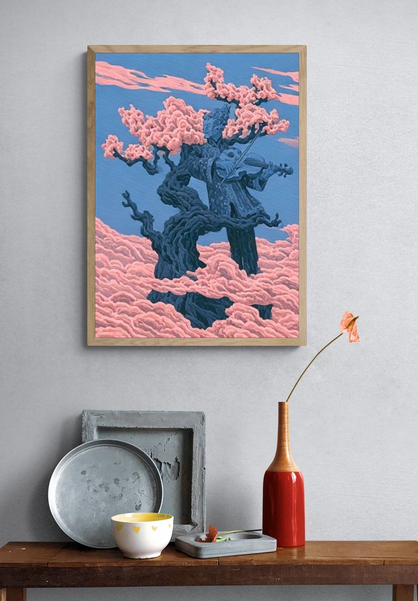 Cherry Stars Pop Art Poster. — room view 3