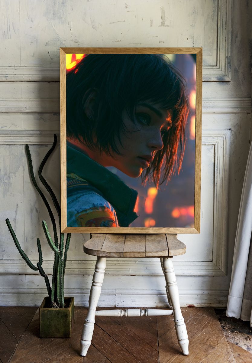 Armored Robot Digital Art Poster. room preview