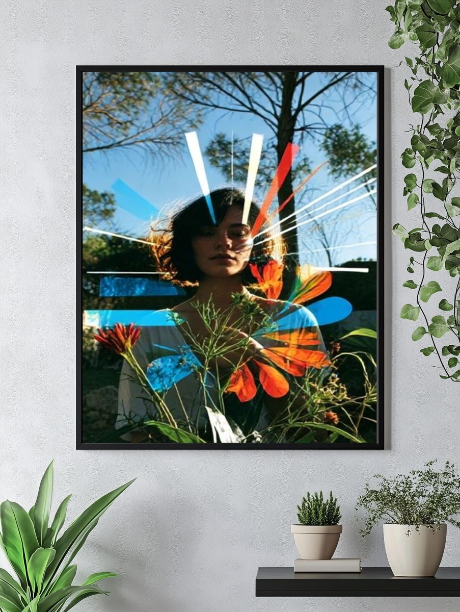 Surreal Floral Portrait Poster. — room view 4