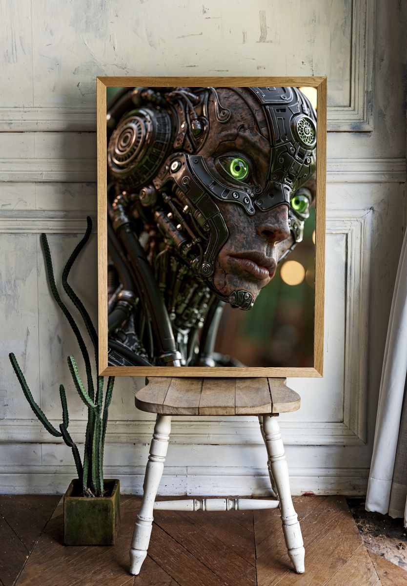 Cybernetic Portrait Print. room preview