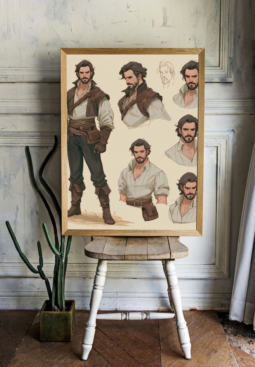 Fantasy Character Concept Illustration Poster. room preview