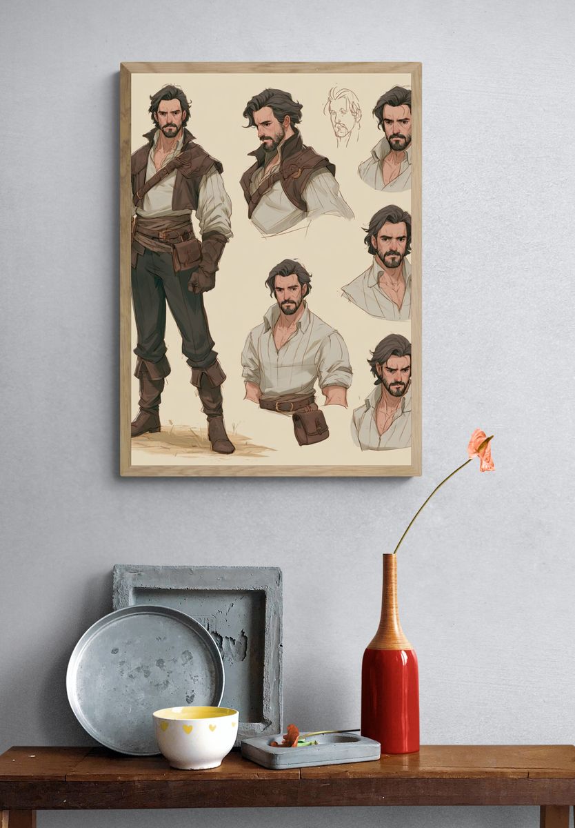 Fantasy Character Concept Illustration Poster. — room view 3