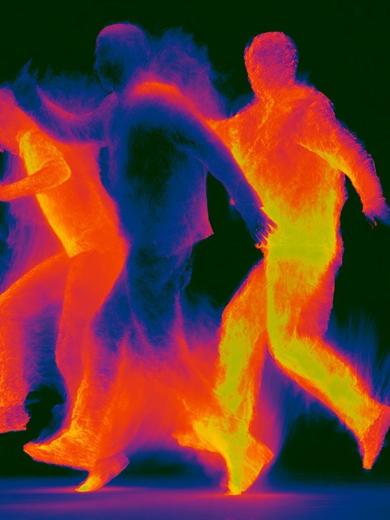 Neon Dancers Abstract Poster. poster — illustration art