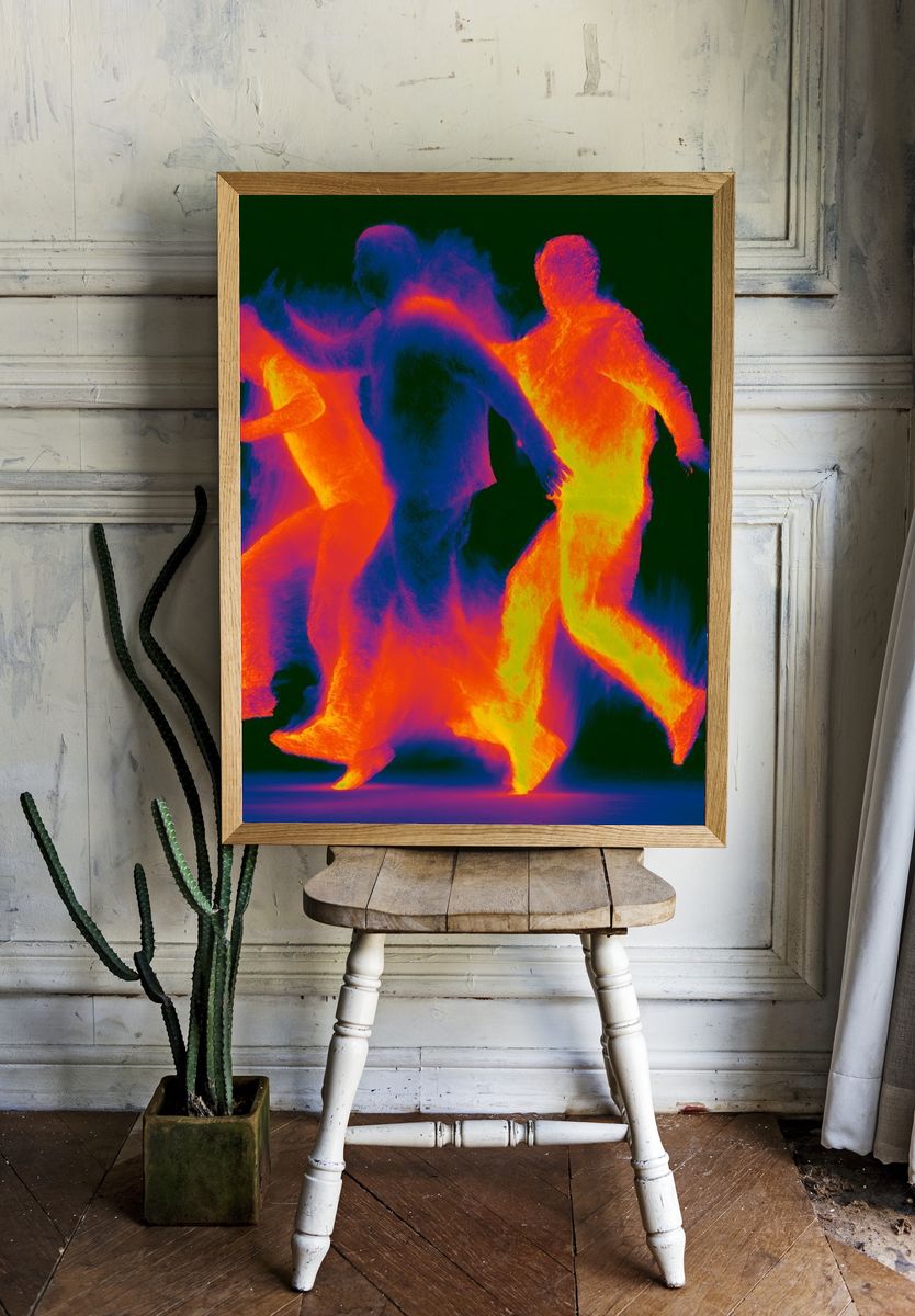 Neon Dancers Abstract Poster. — room view 1