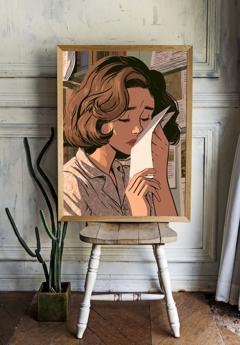 Quiet Reader Illustration Poster. room preview