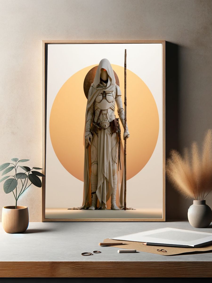 Forest Giant Face Sci-Fi Print. — room view 2