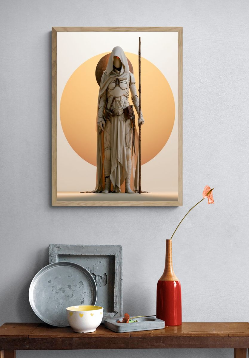 Forest Giant Face Sci-Fi Print. — room view 3
