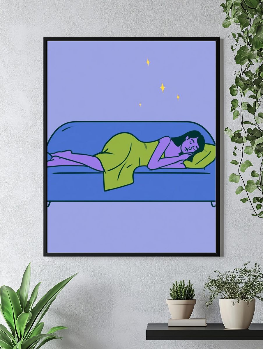 Winter Family Characters Illustration Poster. — room view 4