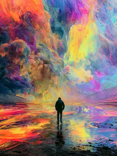 Surreal Rainbow Landscape Print. poster print