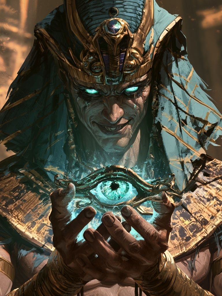 Mystic Pharaoh Digital Art Poster. poster detail