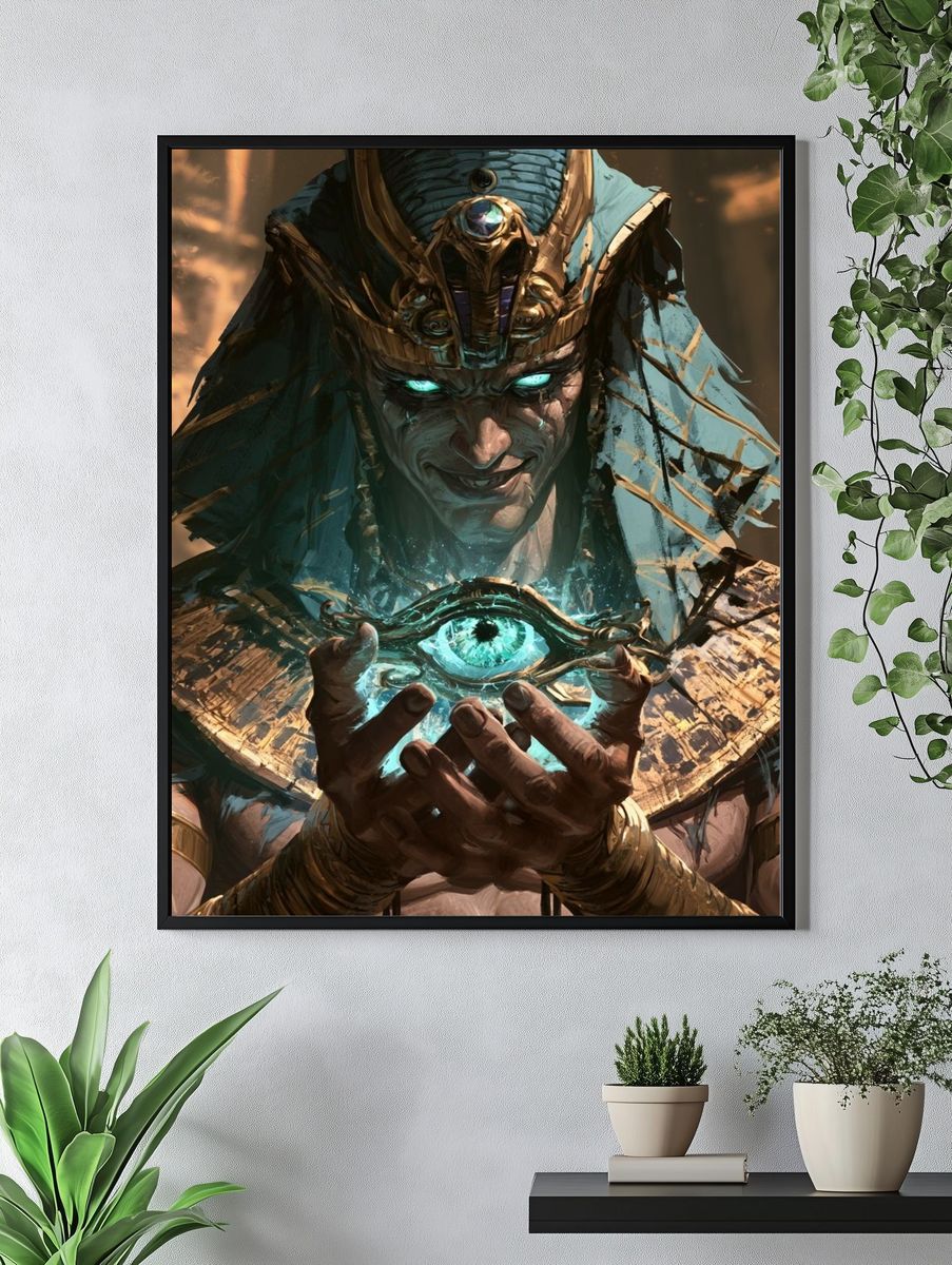 Mystic Pharaoh Digital Art Poster. — room view 4