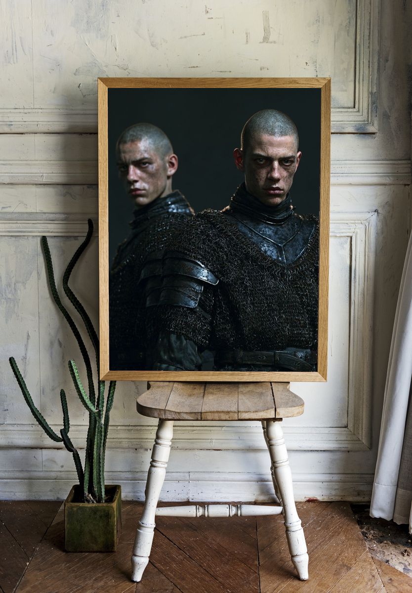 Dark Medieval Warriors Poster. — room view 1