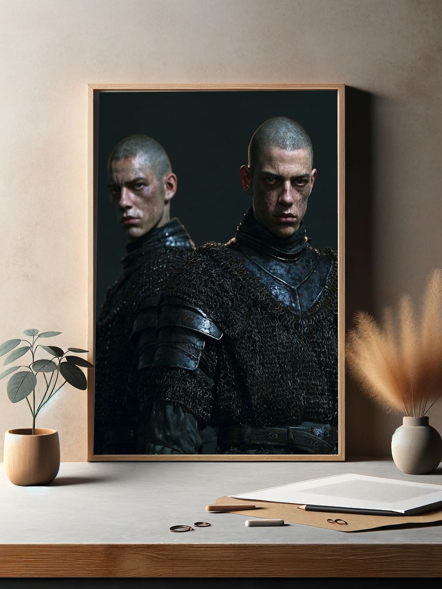 Dark Medieval Warriors Poster. — room view 2