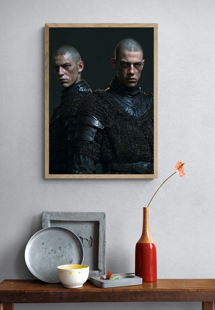 Dark Medieval Warriors Poster. — room view 3