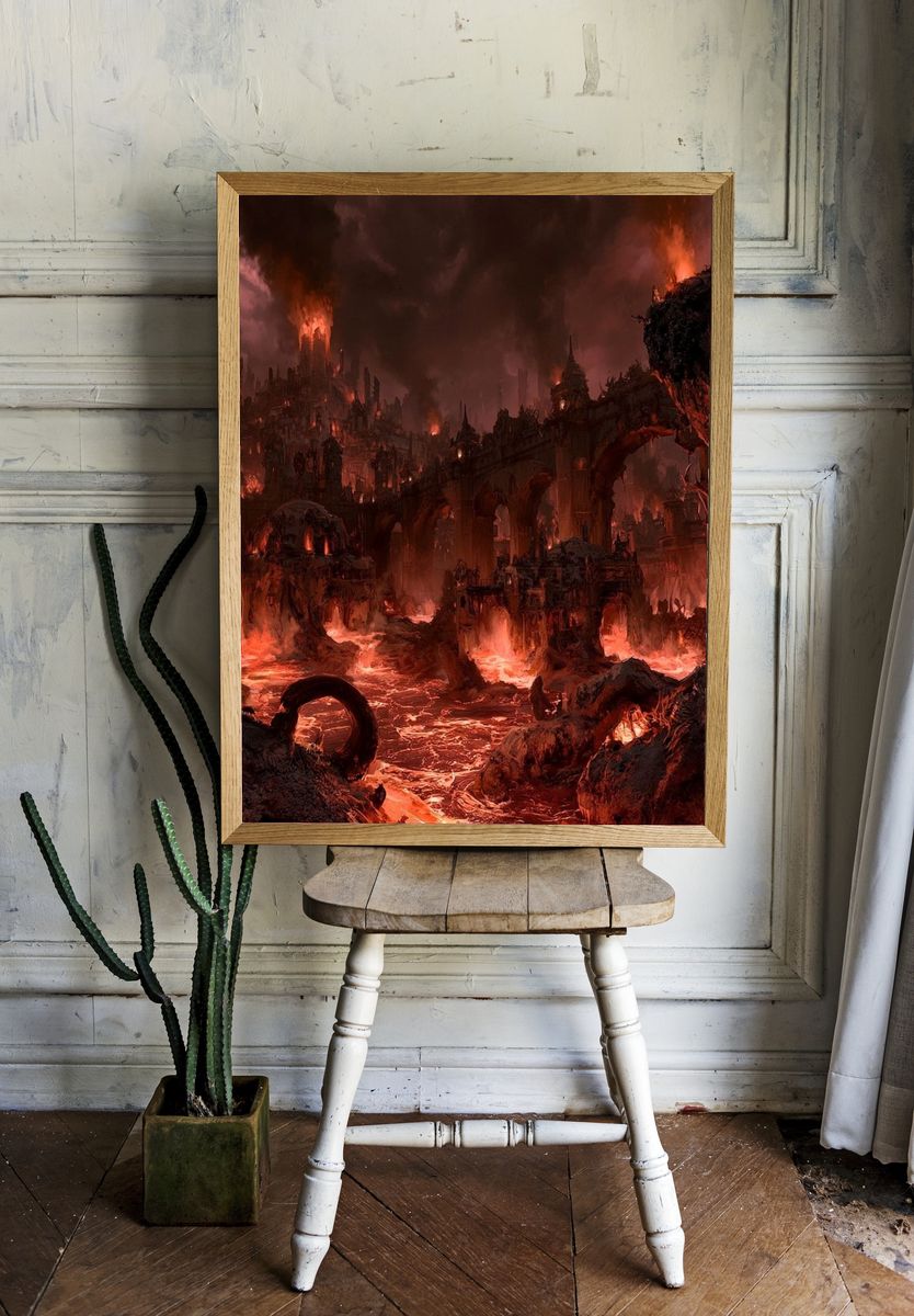 Infernal Citadel Fantasy Print. room preview